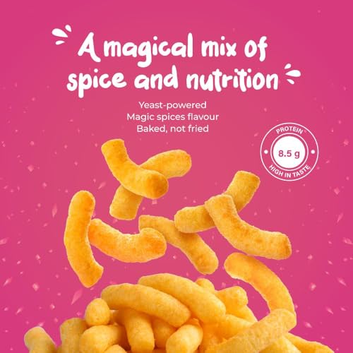 Image of Acme Poshan Nutri+ Protein Puffs Spicy Fusion | Healthy Snack | High Protein & Fiber | Crunchy Millet Puffs | No Maida | 50g