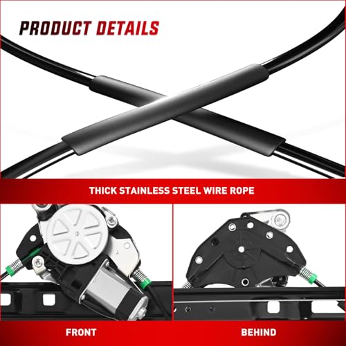 Image of Nilight 741-485 Power Window Regulator /Motor Front Passenger Side Compatible with BMW E46 325i 328i 330i 1999 2000 2001 2002 2003 2004 2005 Sedan