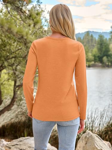 Image of AUTOMET Women's Long Sleeve Crewneck Shirts Casual Basic Tops