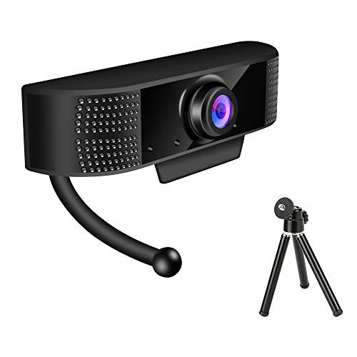 QIMAOO Webcam 1080P, Webcam USB Full HD pour appels vidéo, Jeux et Streaming en Temps réel, avec Microphone de réduction du Bruit, Plug and Play, Call-and-Play,Gaming Stream, Petite (Noir) Cover