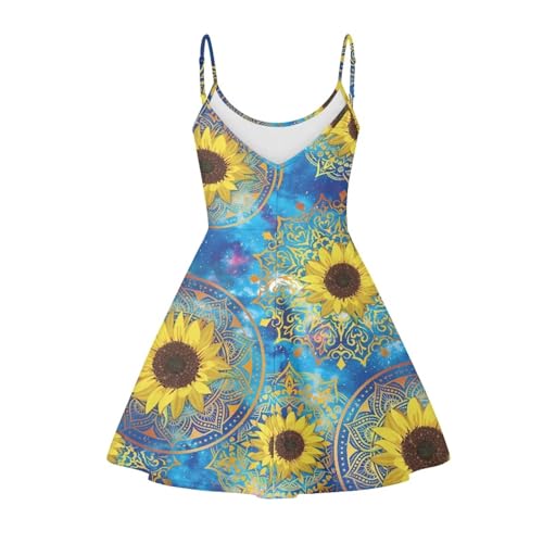 Image of Biyejit Women Casual Loose Dress Strap Long Summer Beach Swing Dress