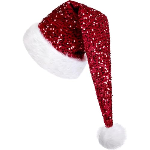 Weihnachtsmütze Pailletten,Lang Weihnachtsmütze...