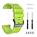 NotoCity Compatible Fenix 2 Watch Band 26mm Width Soft Silicone Watch Strap Replacement for Fenix 2 Smartwatch(Green)