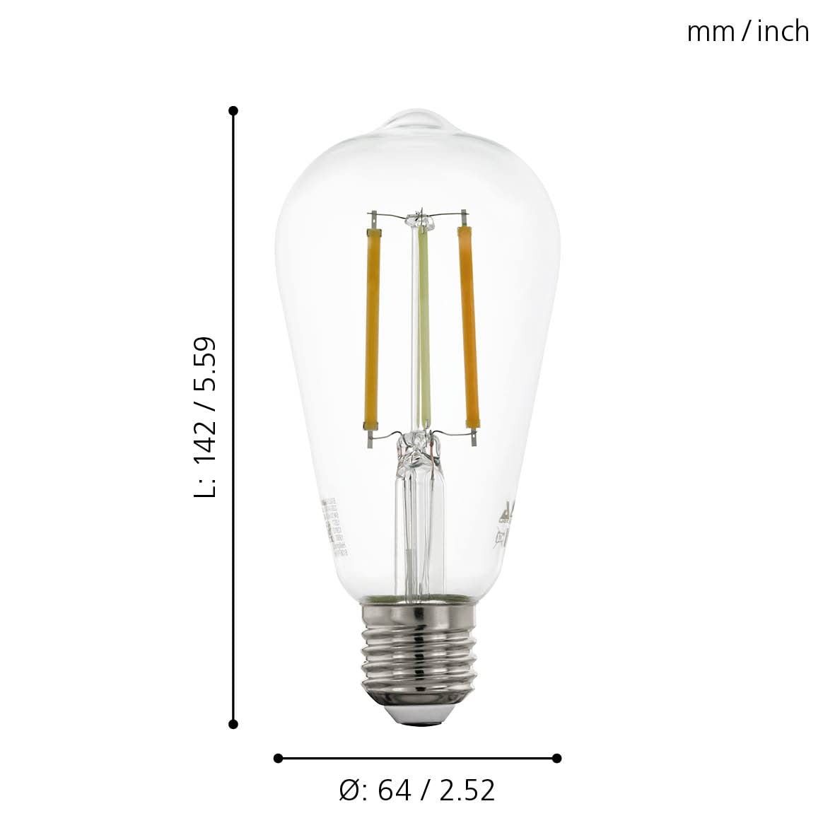 Eglo Connect.z Smart Home E27 LED Filament Light Bulb, ST64, ZigBee, app and Voice Control, dimmable - Image 3