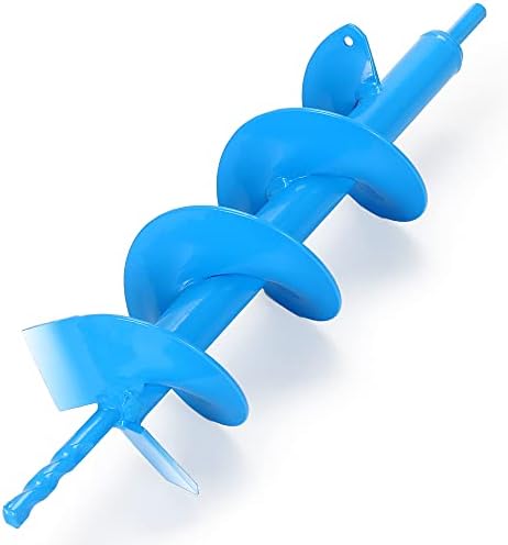 16" x 4" Upgraded Auger Drill Bit with Sharp Thickended Blades and Tungsten Steel Cemented Carbide - Ice Augers for Ice Fishing Intensive Blades for Planting for 3/8" Hex Drive Drill