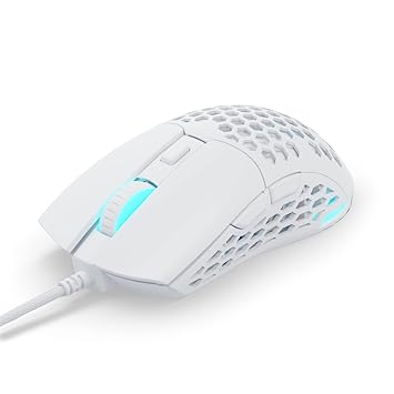 Pwnage Ultra Custom Symm 2 RGB Gaming Mouse - Esports Pro Gamer Flawless Professional PMW3389 Optical Sensor 16,000 DPI - Flexible Paracord Cable - 100% PTFE Skates (Honeycomb Sides, Wired, White)
