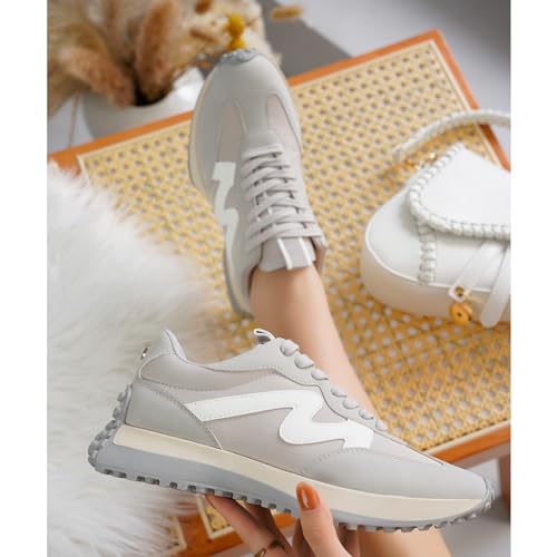 Image of Project Cloud Trendy Fashion Sneakers for Women 2026 - Memory Foam and Non-Slip Comfortable Casual Ladies Shoes for Womens Fashion Sneakers - Lightweight Lace-up Shoes (Lecco)