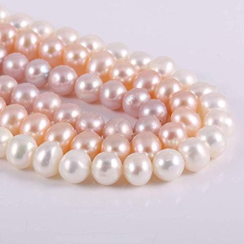 Natural Round Freshwater Pink Pearl Loose Beads 8-9mm 14.2 inch for Jewelry Making - Image 7