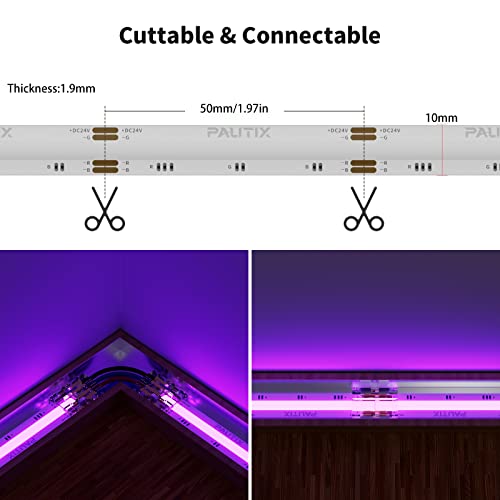PAUTIX Tira de LED RGB COB 10m con Controlador WiFi Alexa miniatura 5