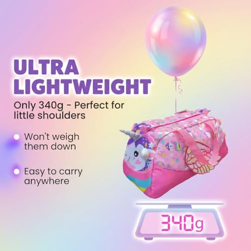 Image of Kids 3D Print Duffel Bag - Boys Travel, School & Sports Bag (Unicorn Pink)