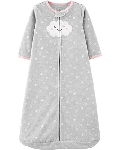 Carter's Unisex Baby Fleece Sleep Bag, Grey Cloud, Medium / 6-9 Months