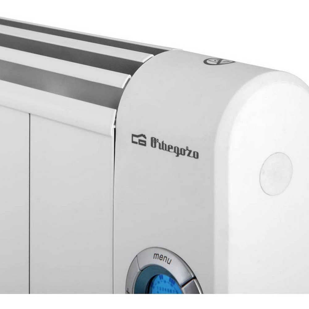Orbegozo RRE 510 Radiateur à économie d'énergie, 3 éléments chauffants, écran numérique LCD, télécommande, programmable, 500 W, aluminium, blanc