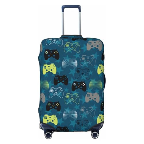 Dynamic Game Handle Luggage Cover Washable Elasticated Luggage Covers for Suitcase TSA Approved Stylish Dust and Scratch Resistant Luggage Case Protector for Kids and Adults