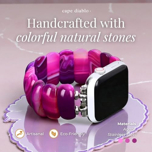 Cape Diablo Smart Watch Band for Women - Handmade Gemstone Strap - Compatible with 38mm-45mm Apple Faces by Cape Diablo - Used condition - Image 3