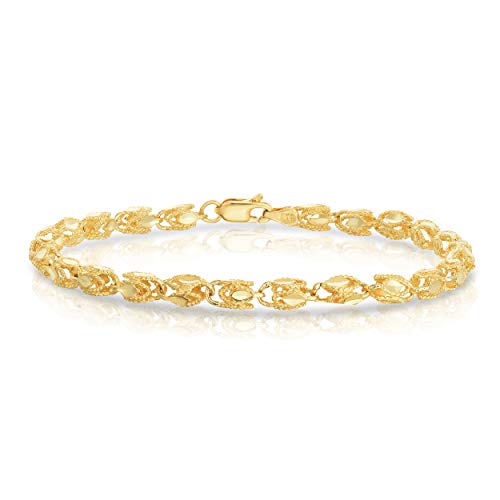 Floreo 10k Yellow Gold 2.5mm Solid Turkish Rope Chain Bracelet or Anklet