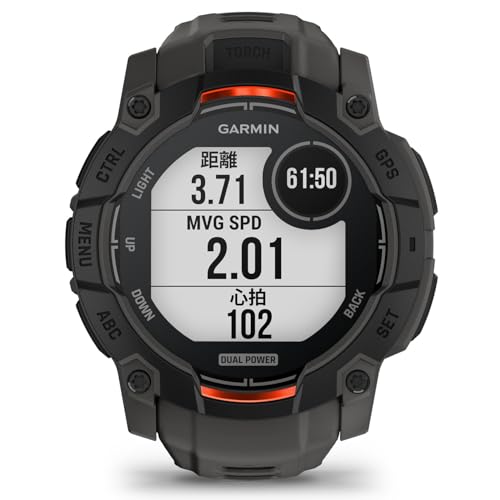 undefined ガーミン(GARMIN) Instinct 3 Dual Power 45mm/50mm 2サイズ展開 ソーラー充電対応のDual Powerモデルと美麗液晶のAMOLEDモデルの2バージョン Tacticalモデルにはタクティカル機能が搭載 【ランニング・ゴルフ・登山・サイクリング等30種類以上対応】【Android/iOS対応】【Suica機能搭載】【日本正規品】 の商品画像 1