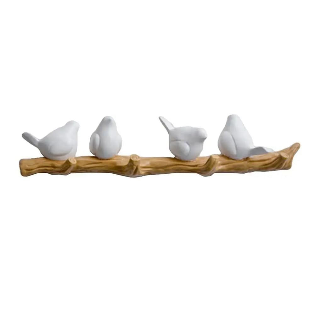 Littimoon Wall Decorations Living Room Hanger Holder Resin Bird Key Hook Kitchen Coat Clothes Towel Hat Handbag Holder,A