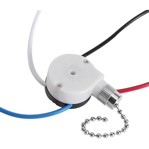 Akahttbn Ceiling Fan Switch ZE-208s E89885 3 Speed 4 Wire Fan Light Switch Replacement Part Speed Control Pull Chain Switch (Nickel Chain) Cover
