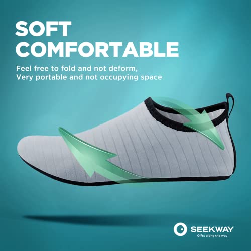 SEEKWAY Water Shoes Quick-Dry Aqua Socks Barefoot Slip-on for Beach Pool Swim River Yoga Lake Surf Women Men SK0013
