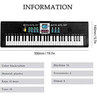 WKLIANGYUANPING Clavier de Piano 61 Touches électroniques Piano Musique numérique Instrument de Musique Clavier… - Les Beatles, Paul McCartney, John Lennon, RIngo Starr, George Harrison WKLIANGYUANPING Clavier de Piano 61 Touches électroniques Piano Musique numérique Instrument de Musique Clavier… – Image 4