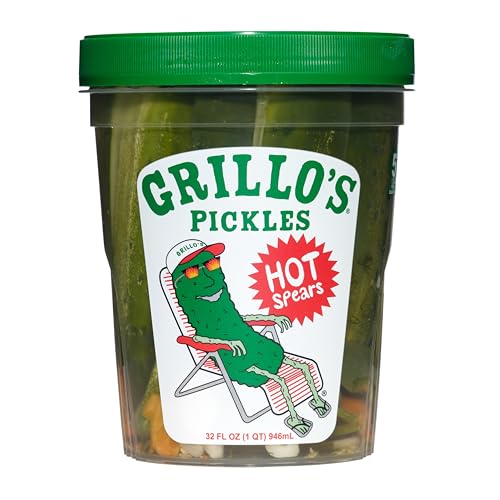 Grillo's Pickles Hot Dill Pickle Spears, 32oz