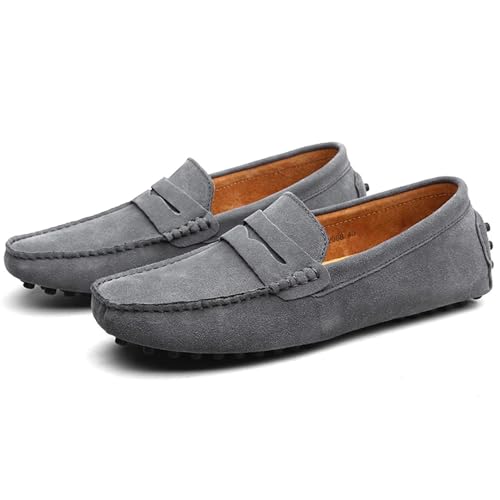 Image of PPXID Men's Dress Loafers Slip On Casual Shoes Lightweight Soft Penny Loafers Suede Driving Boat Shoes Moccasins