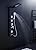 MENATT LED Shower Panel Tower System, Bathroom 5-Function Shower Panel Tower with LED Rainfall Waterfall Shower Head, Massage Jets, Tub Spout, Handheld Shower, Black