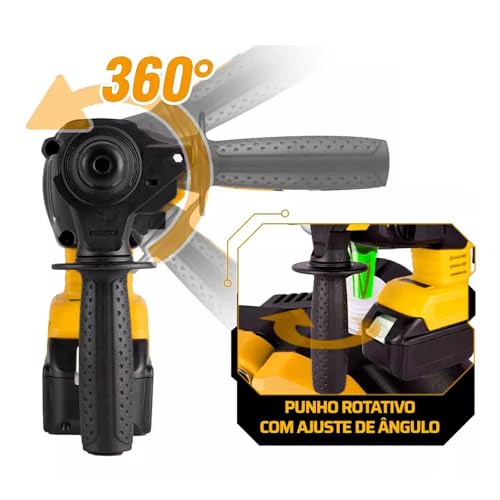 Martelete Perfurador Rompedor 21V + 2 Baterias Com Maleta