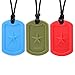 Chewelry Sensory Chew Necklace for Boys & Girls - Chewlery Necklaces for Kids with Autism ADHD - Chewy Oral Chewing Toys - Dog Tag 3-Pack by Solace