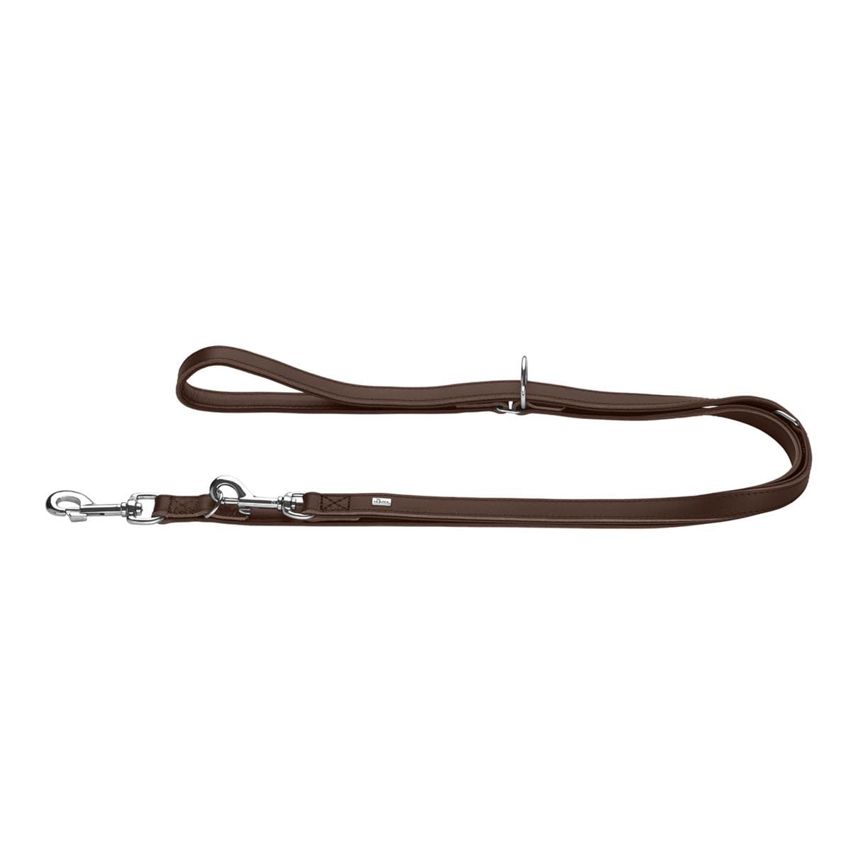 HUNTER Arizona UP Adjustable Lead, Colour: Brown, Durable Leather, 3-Way Adjustable, Soft in the Hand, for Flexible Leading in Everyday Life, Made in Germany, Size: 18/200