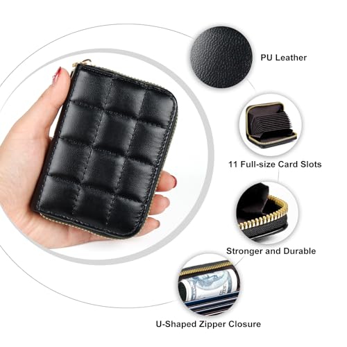 Image of Credit Card Wallet, RFID Card Case Wallet, Zipper Card Cases Holder for Men Women, RFID Blocking, KeyChain Wallet, Compact Size Card Organizer Case for Women