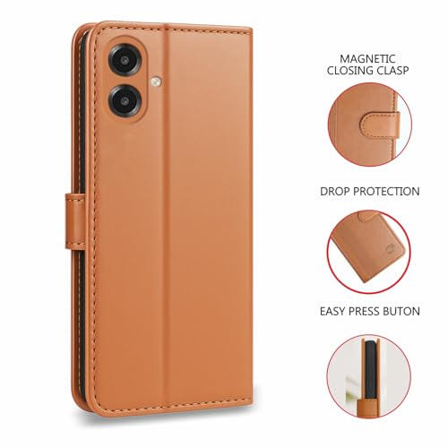 Image of AIBEX Shock Proof Flip Compatible for OnePlus 15 5G Flip Cover Leather Finish | Inside TPU with Card Pockets | Wallet Stand | Complete Protection Flip Case Brown
