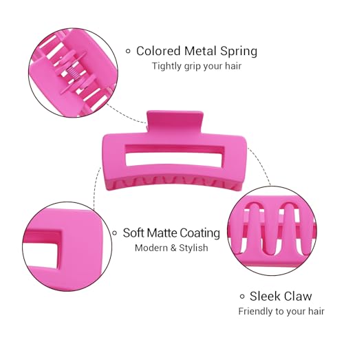 Shinowa Hair Claw Clips, 3 Pieces Leopard Print Claw Clip - Image 4