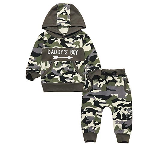 Toddler Infant Baby Boys Camo Dads Boy Long Sleeve Hoodie Tops Sweatsuit Pants Outfit Set?18-24 Months?