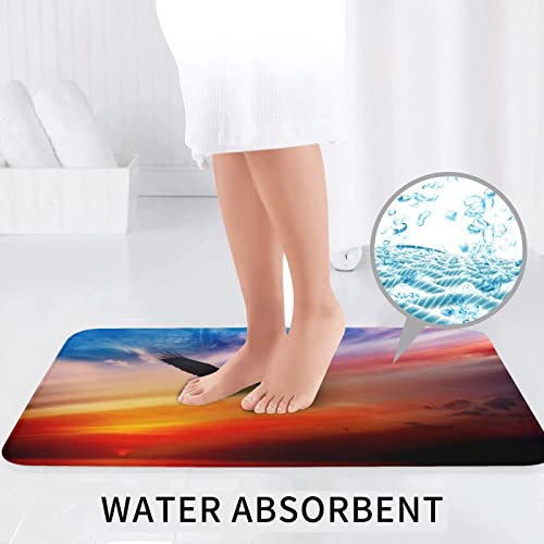 Eagle Flying In The Sky Print Rug Mats Pads Badvorleger Badteppich Set 3 Stück + Konturteppich + Toilettendeckelbezug – Bild 7