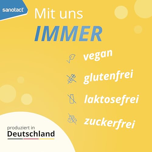 sanotact Glücksgefühl (20 Tabletten) • Natürlicher Stimmungsaufheller hochdosiert • Vitamin Tabletten mit Zitronenmelisse, Vitamin B Komplex, L-Tryptophan & Magnesium • B-Vitamine