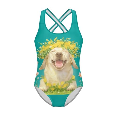 Image of One Piece Swimsuit Girls Cross-Back Bathing Suit 5-14Y Kids Swimwear Cute Swimsuits Sleeveless Bathing Suits