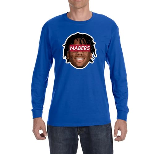 Long Sleeve Blue New York Malik Nabers Face Logo T-Shirt