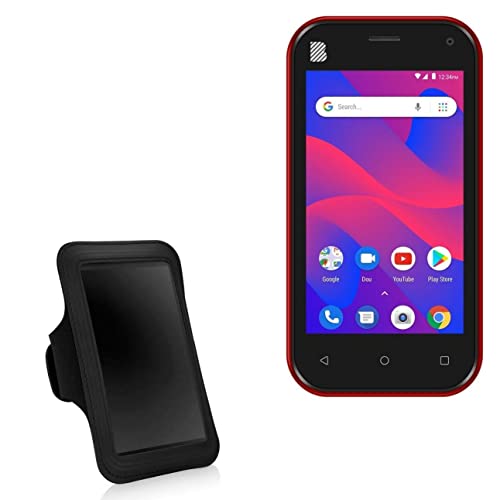 BoxWave Case Compatible with BLU Advance L5 - Sports Armband, Adjustable Armband for Workout and Running - Jet Black