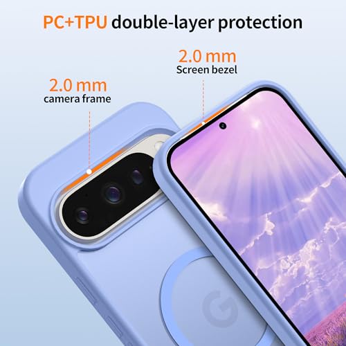 Coque Pixel 10 Pro XL Magsafe violet clair Jshru avec protecteurs d'écran