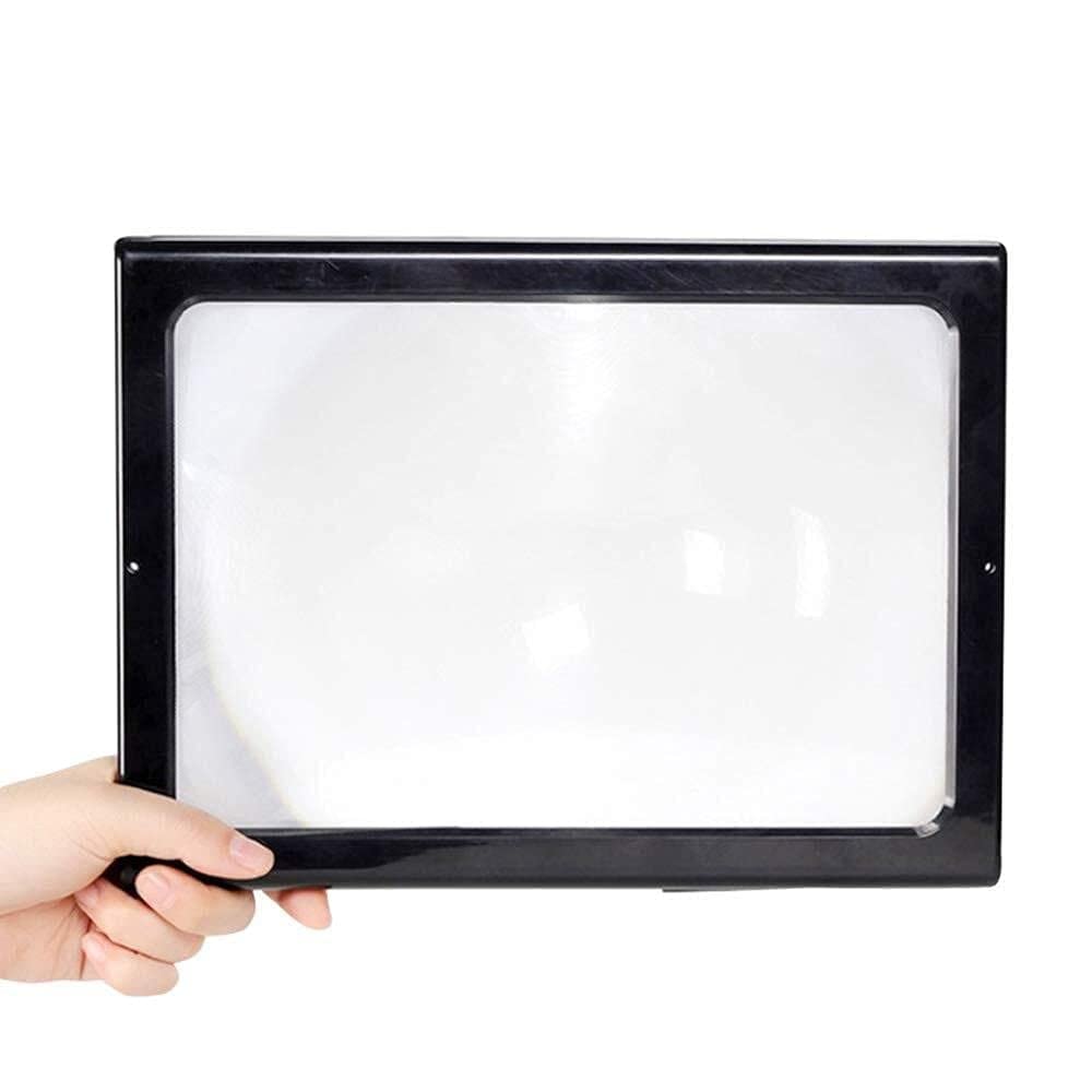 asdchZen Magnifiers,Magnifiers Desktop Magnifying Glass Led With Light Hd Reading Elderly Child Students 3 Times Chest Hanging A4A4 Large Lens Rectangular Full Page Reading