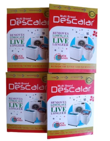 Multibrand Descal Powder for all Brands Washing Machines, Dishwashers, Coffe Machines to Clean Scale from Appliances 100gm Pack of 4
