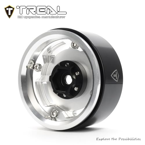 Jantes 1.9 TREAL Beadlock en Aluminium CNC Type P Argent pour Traxxas TRX4 - 3