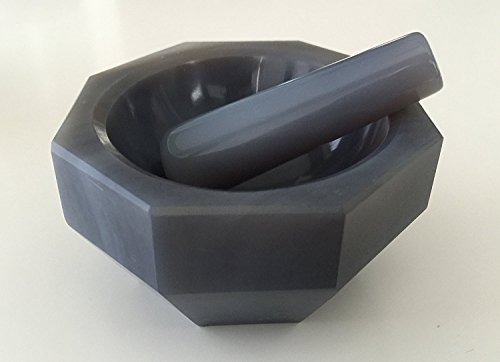 WYAN Agate Mortar and Pestle Deep Form Set 75x62x26mm