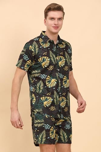 Image of Mens Printed Casual Shirts and Shorts Set Button Down Co-ord Set