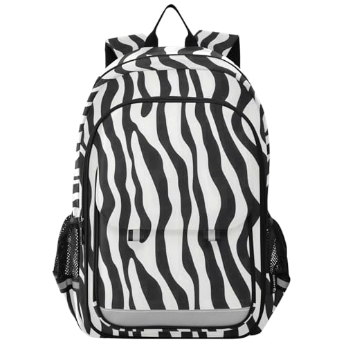 Sac à dos noir et blanc à rayures zébrées ergonomique contre le désordre