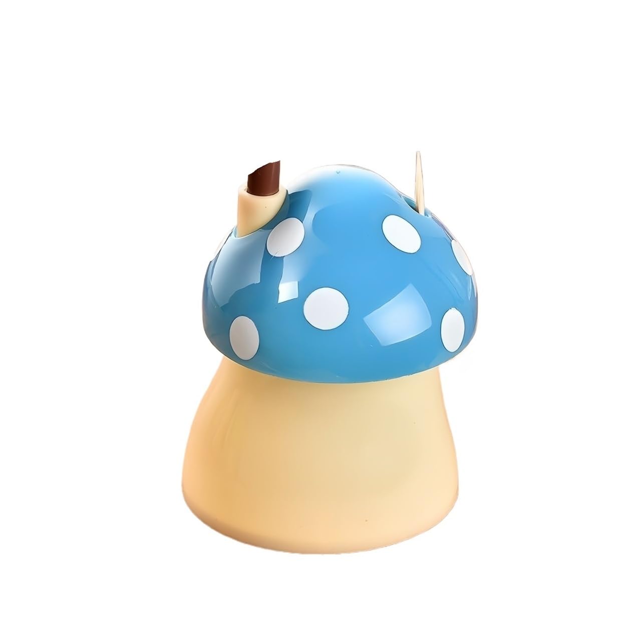 TIANSHENGQI 1pc Creative Mushroom-Shaped Pop-Up Toothpick Holder, Stand(Blue)