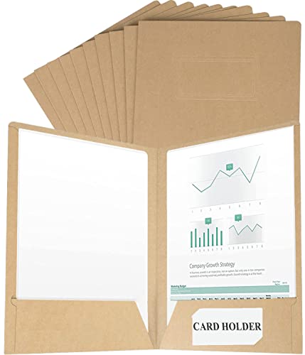 Cheise Cartonnée Avec Rabat à Deux Pochettes, A4 Papier Kraft Dossier - 3