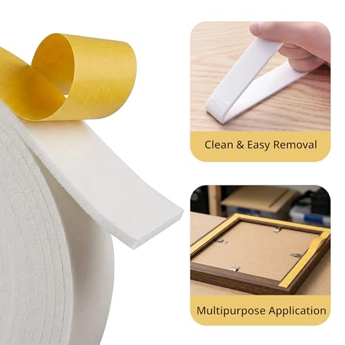 Image of Double-Sided Foam Tape | 10meter Length, 2mm Thick | Both Sided Self Adhesive Acrylic Foam Heavy-Duty Tape | Prefect for Mounting, Paper, Furniture, Wall, Decoration, DIY Projects