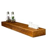 Ausführung des Wandregals: Massivholz in Teak farbig lackiert